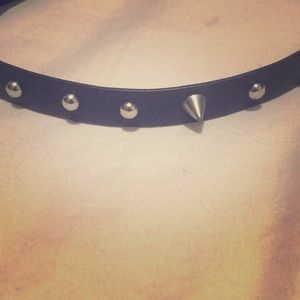 Real leather chocker spiked